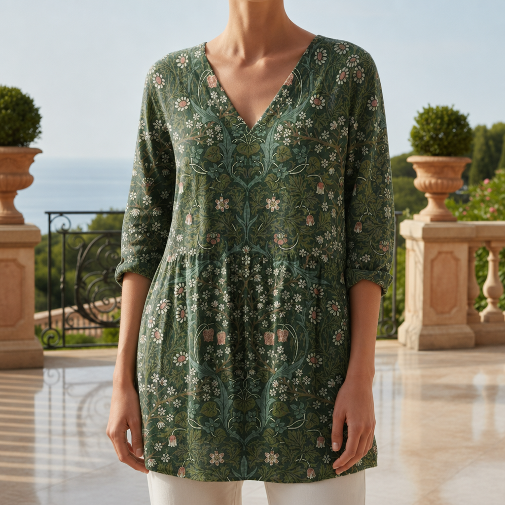 Lourmarin Vintage Floral Tunic Blouse