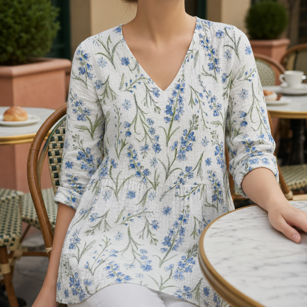 Skiathos Floral V-Neck Tunic