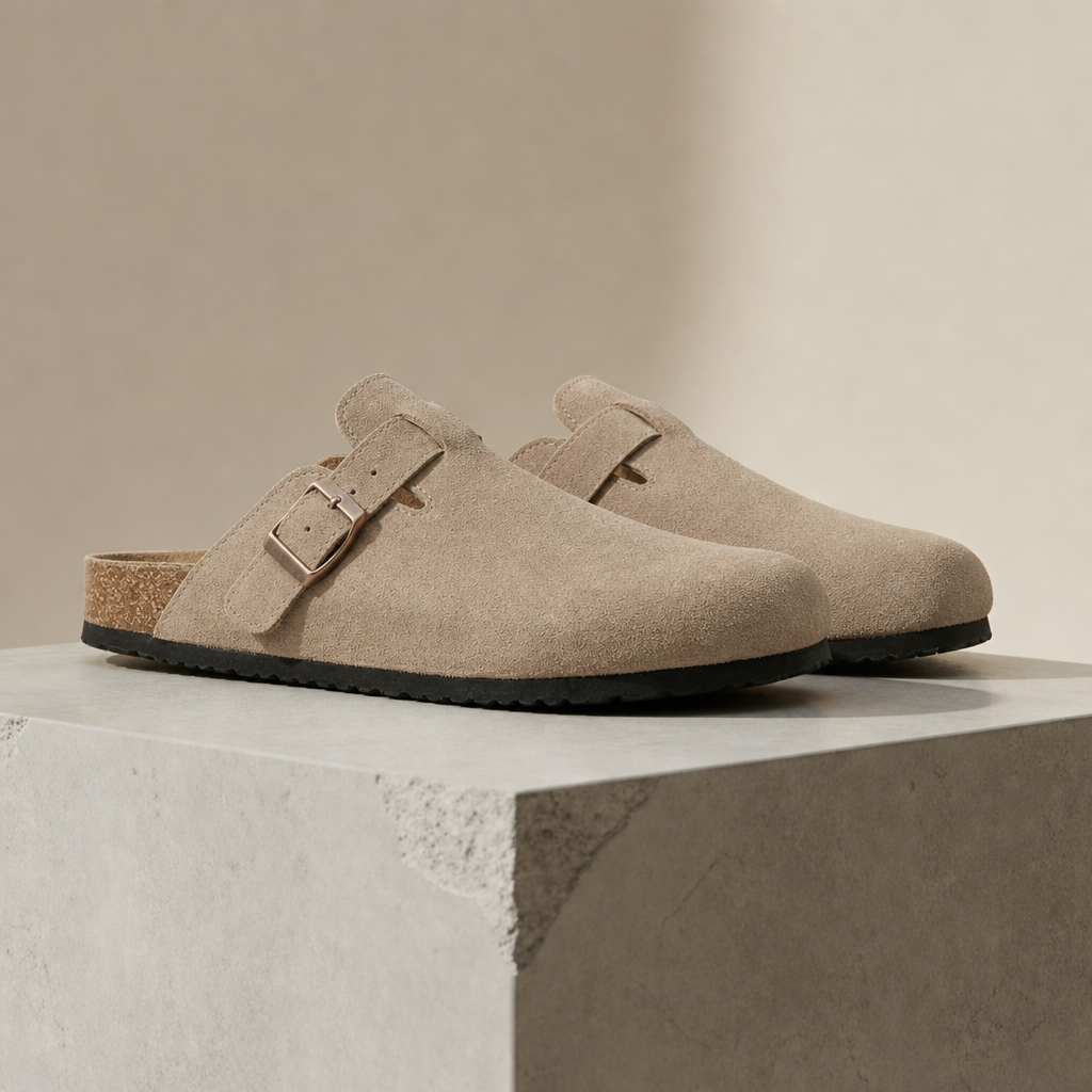 Sagres Suede Buckle Clogs