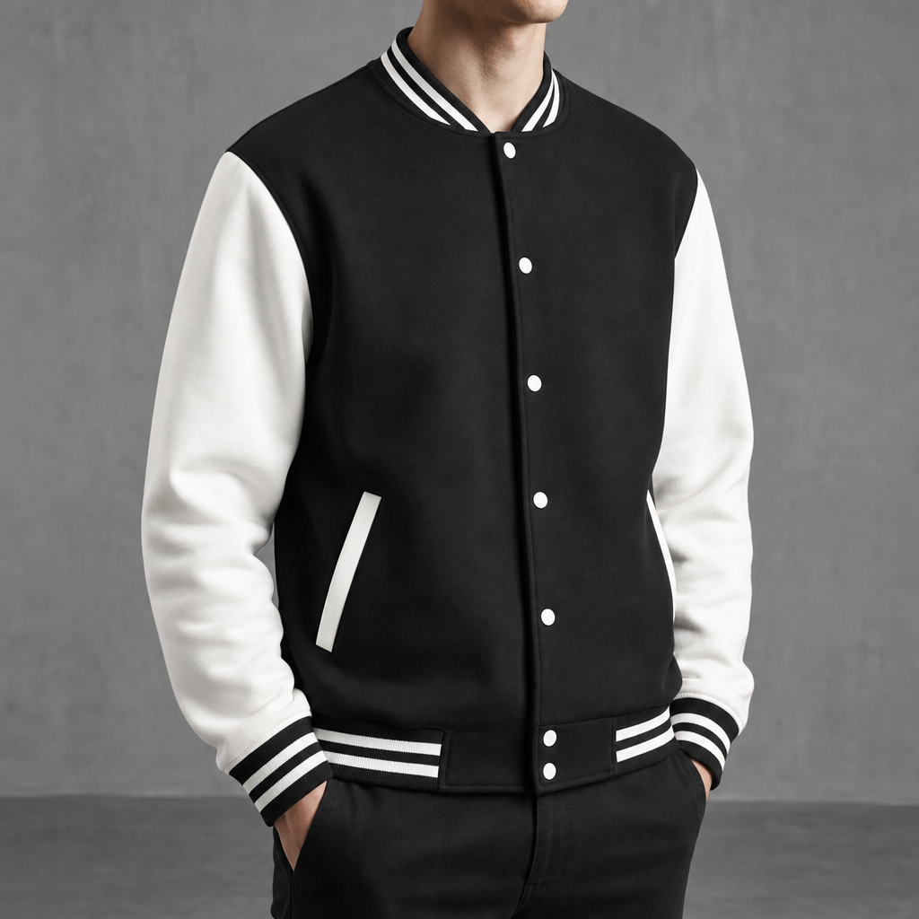 Ajaccio Contrast Sleeve Varsity Jacket