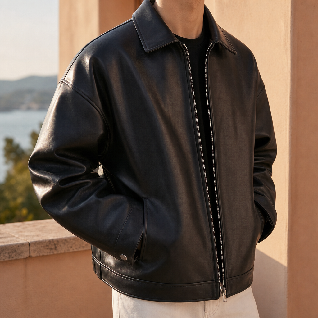 Monsanto Oversized Leather Bomber