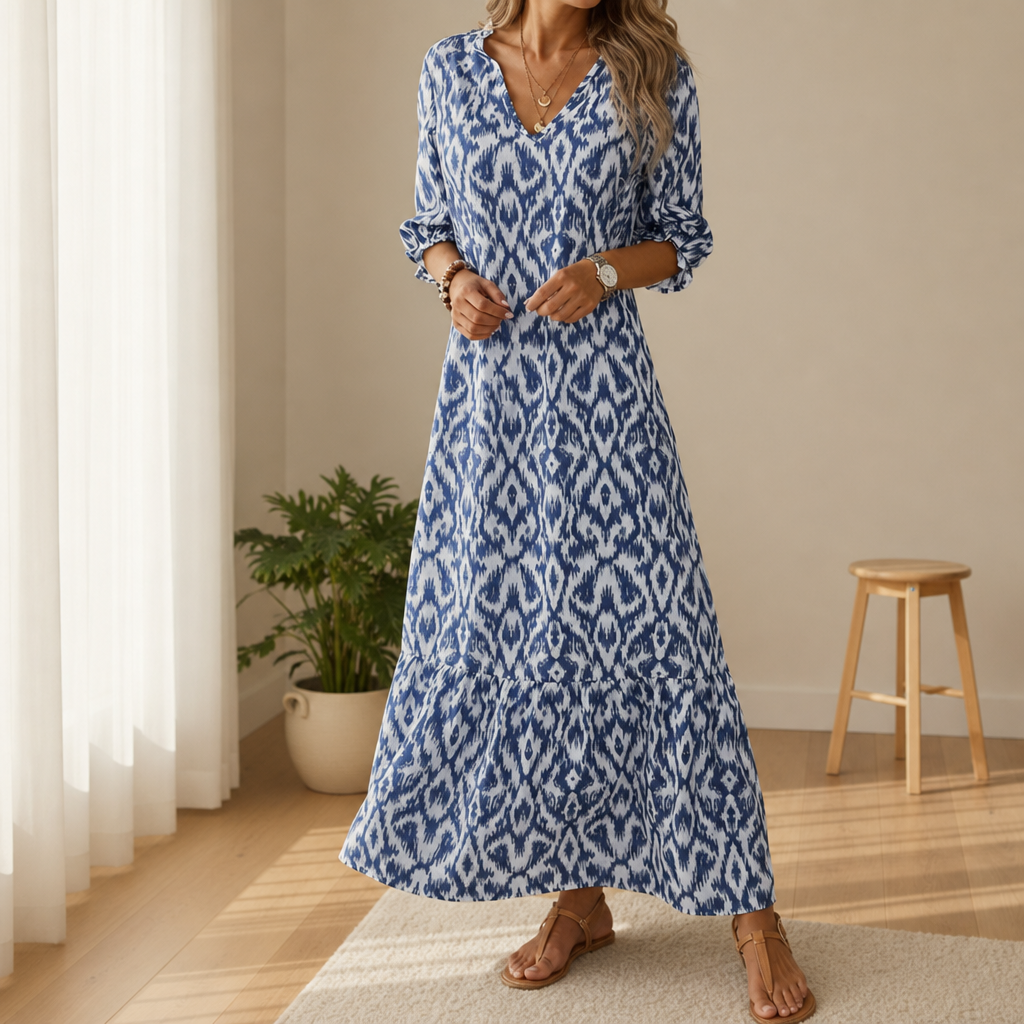 Frigiliana Ikat Print Maxi Dress