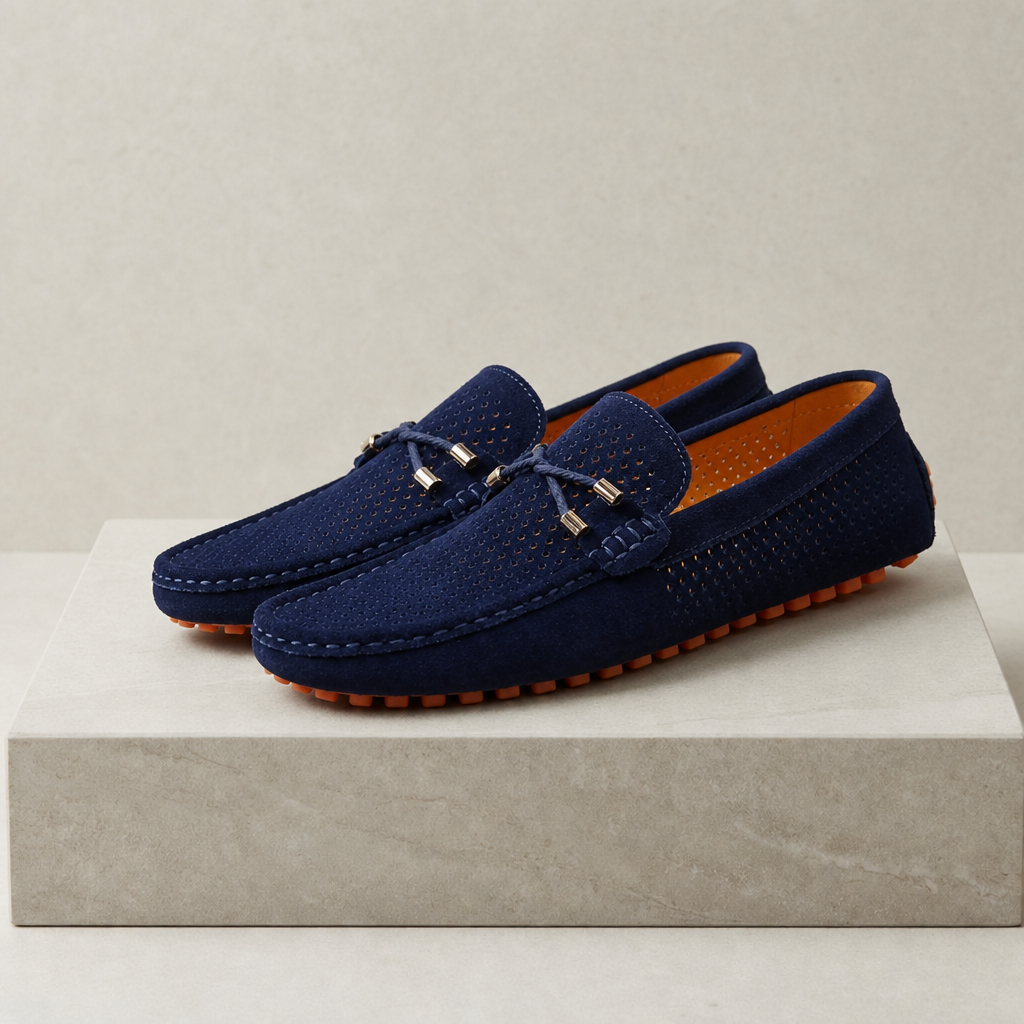 Menton Perforated Suede Loafers