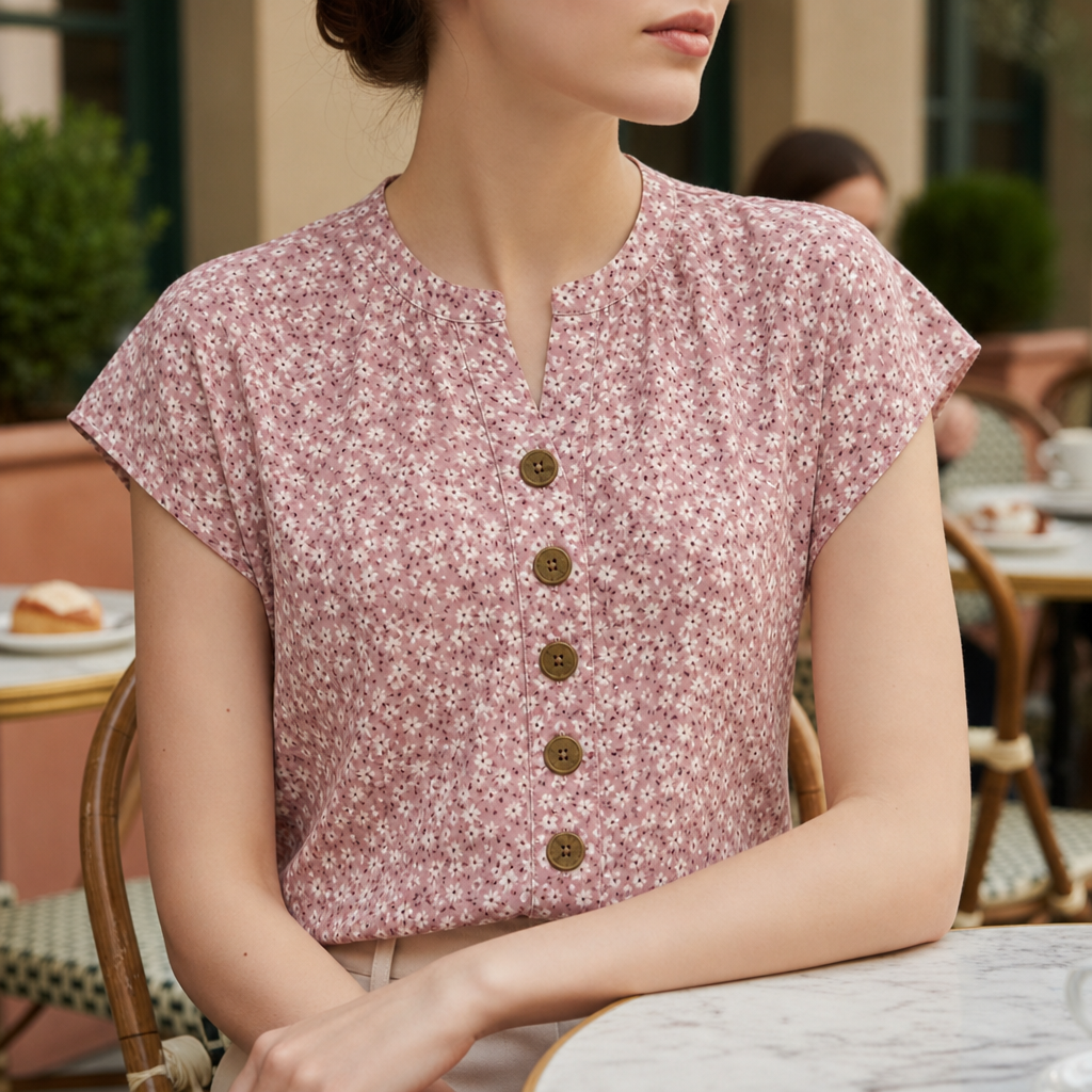 Trani Floral Button Blouse