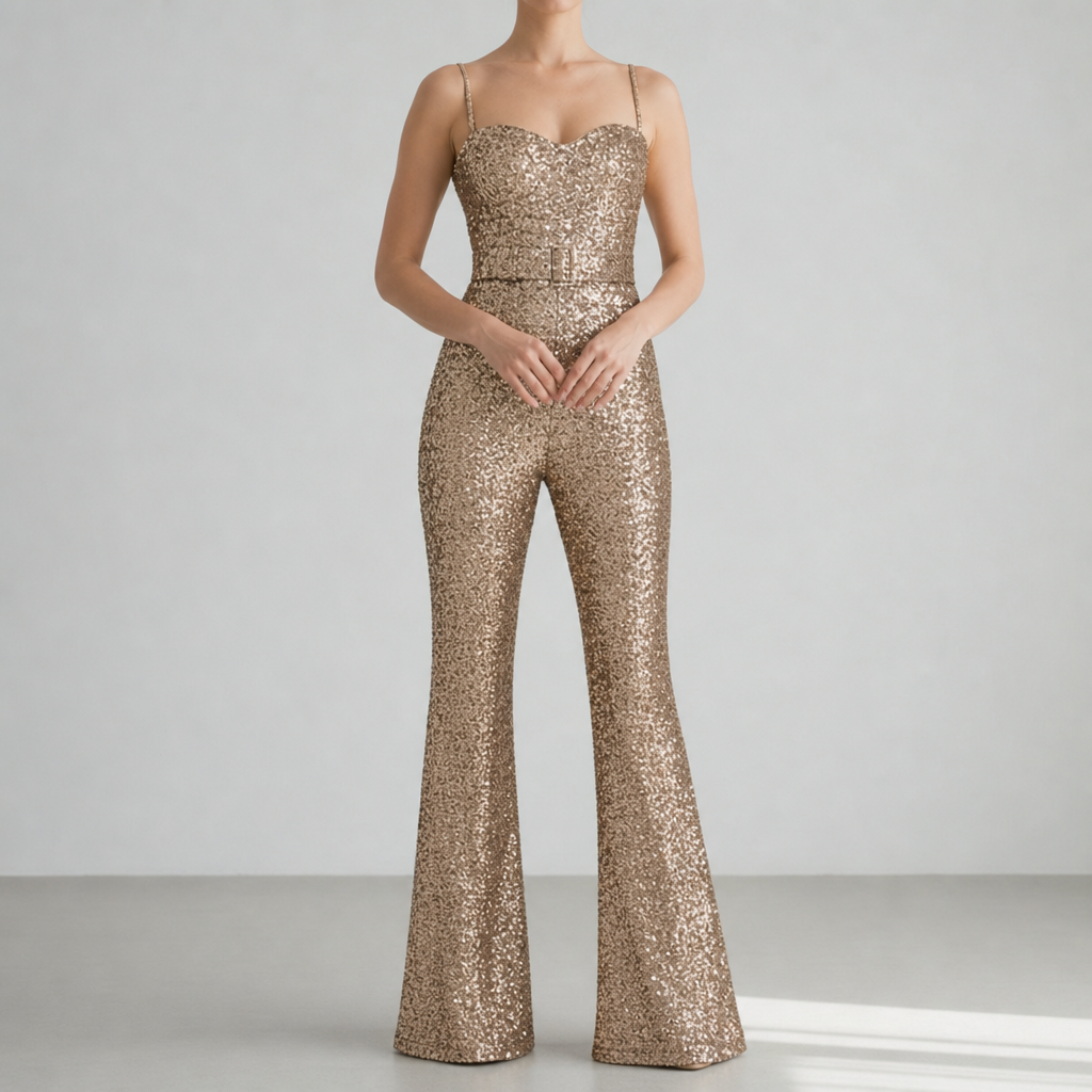 Rethymno Sequin Flare Jumpsuit