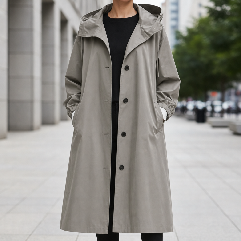 Silves Hooded Long Trench Coat
