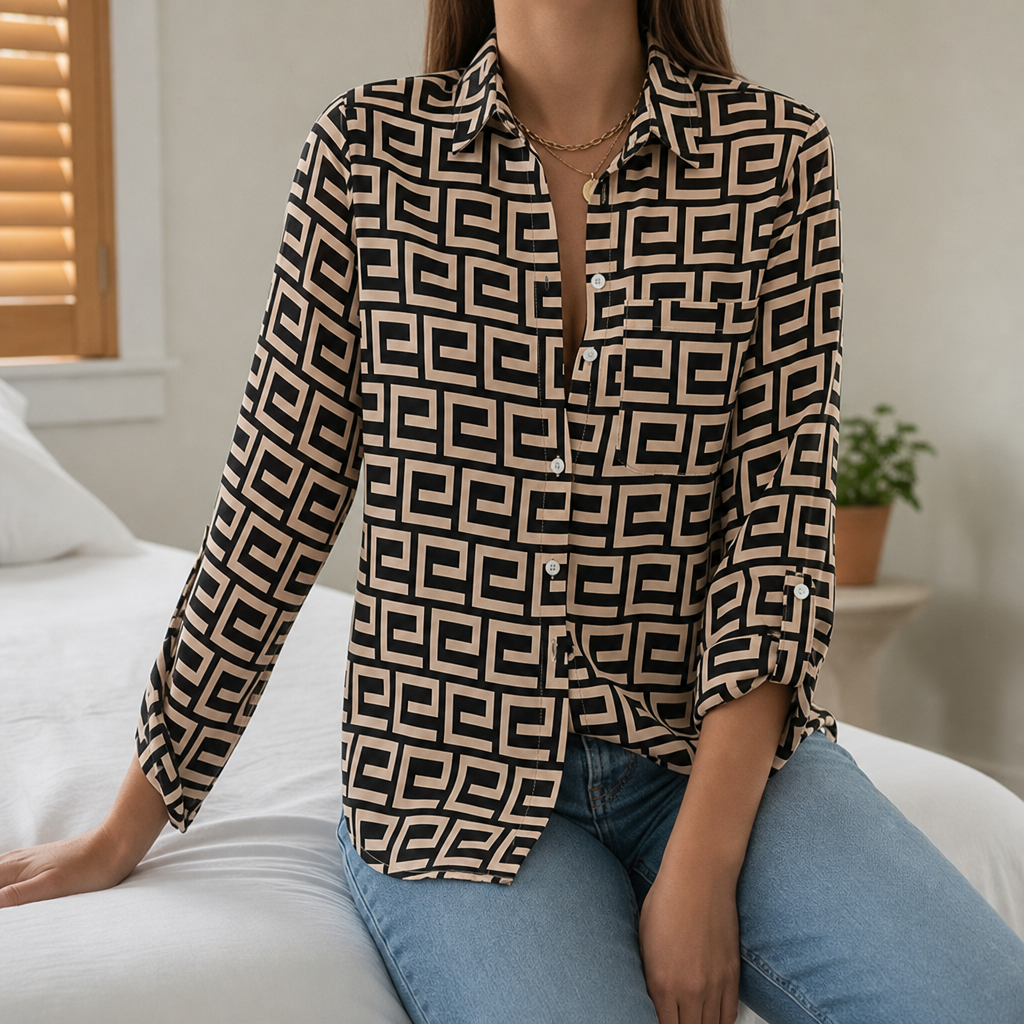 Modica Geometric Print Blouse