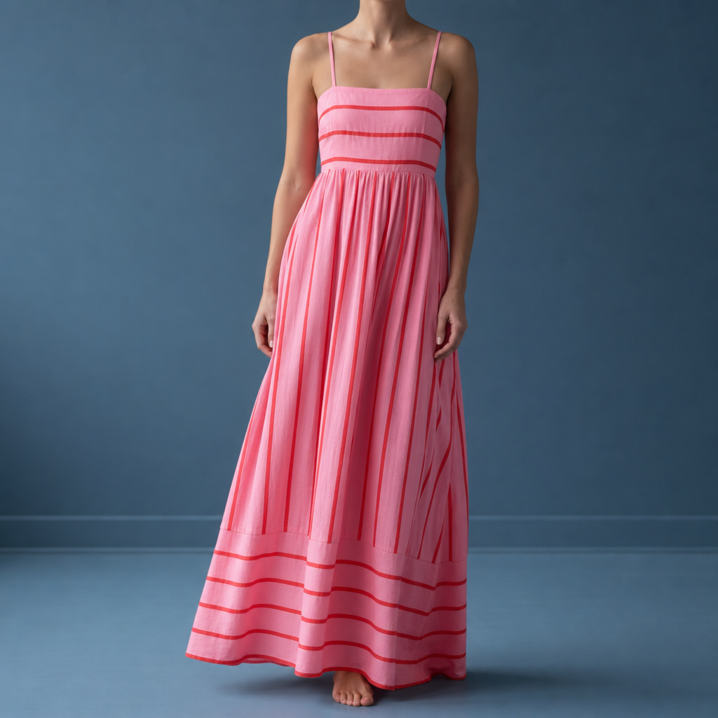 Vieste Striped Maxi Dress