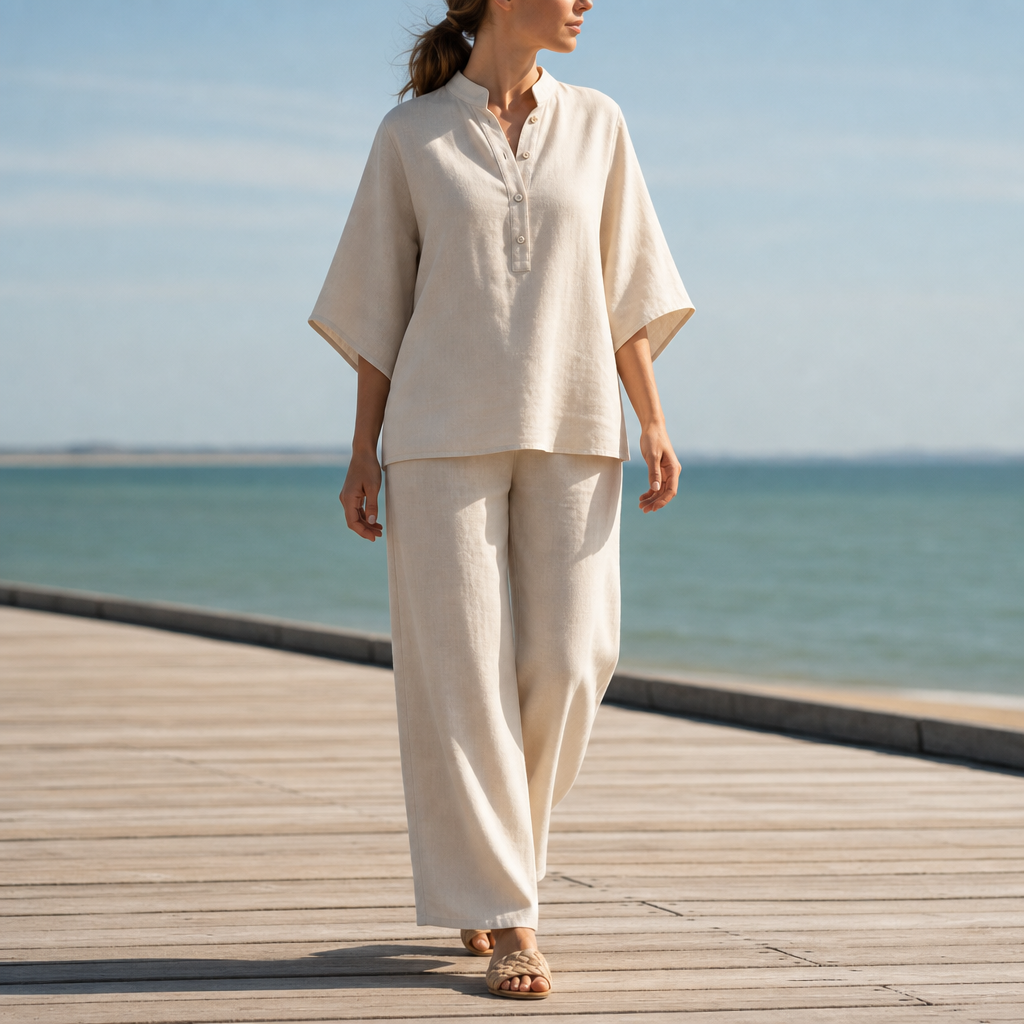 Kakopetria Linen Kimono Sleeve Set
