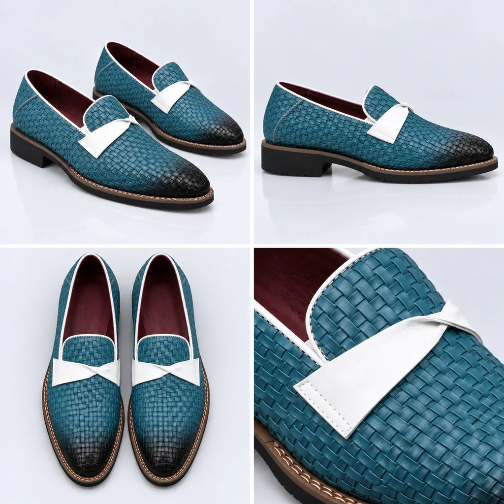 Linwood Woven Leather Loafers