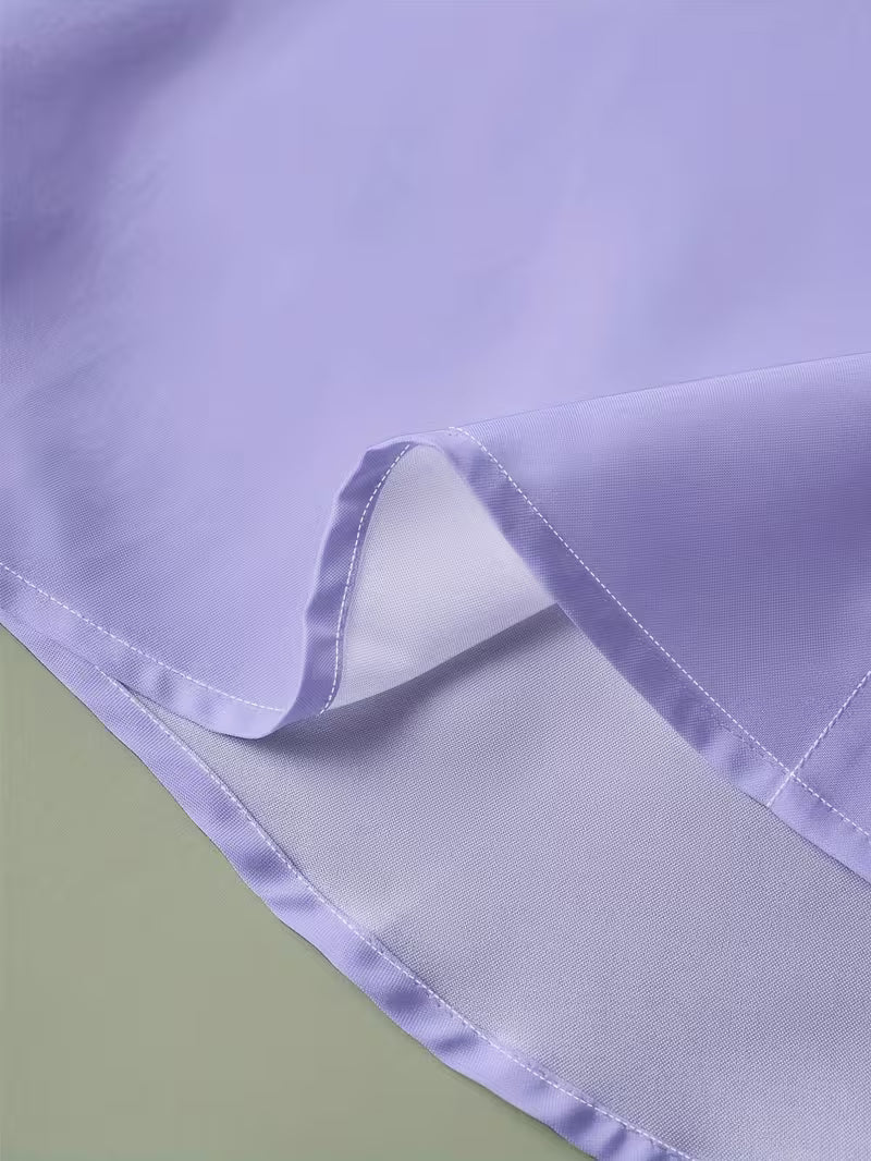 Men's Grandad Collar Shirt, Long Sleeves, Contrast Trim