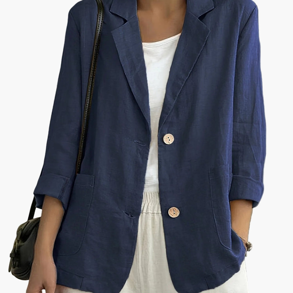 Women's Casual Blazer, Notched Lapels, Long Sleeves