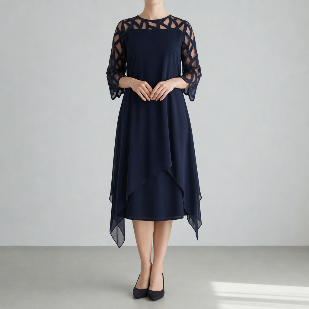 Lamego Lace Sleeve Midi Dress