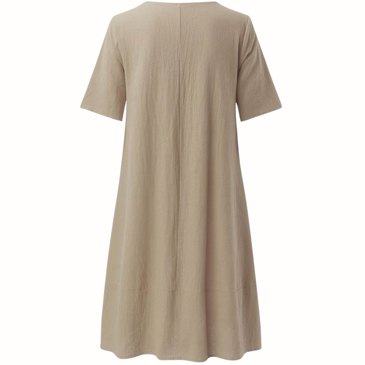 Montarello Women's Relaxed Fit Pocket Midi Dress Short Sleeve