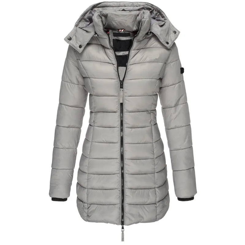 Women's Tailored Mid-Length Jacket – Button Front Winter Coat