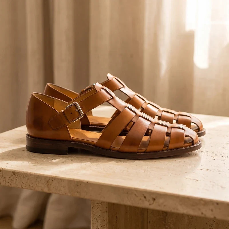 Alistair Woven Leather Fisherman Sandals