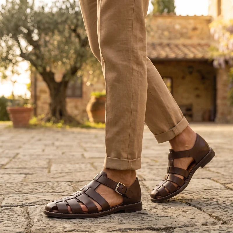 Alistair Woven Leather Fisherman Sandals