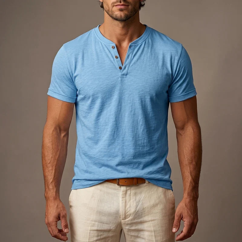 Wendell Slim V-Neck Henley