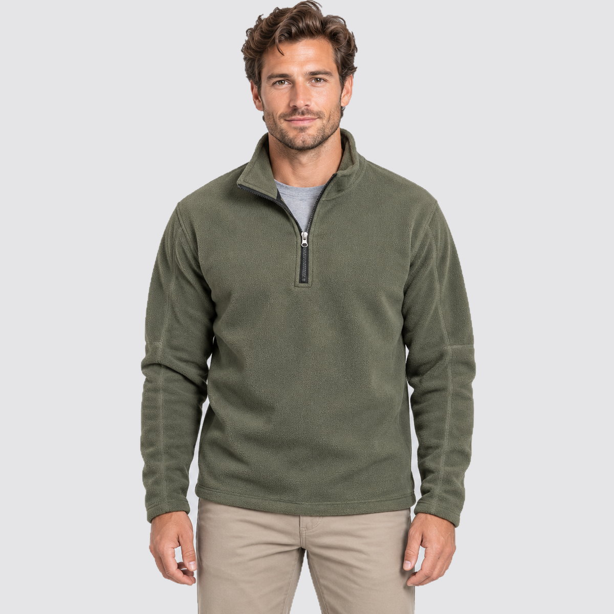 Montarello Men’s Fleece Half Zip Sweatshirt Stand Collar
