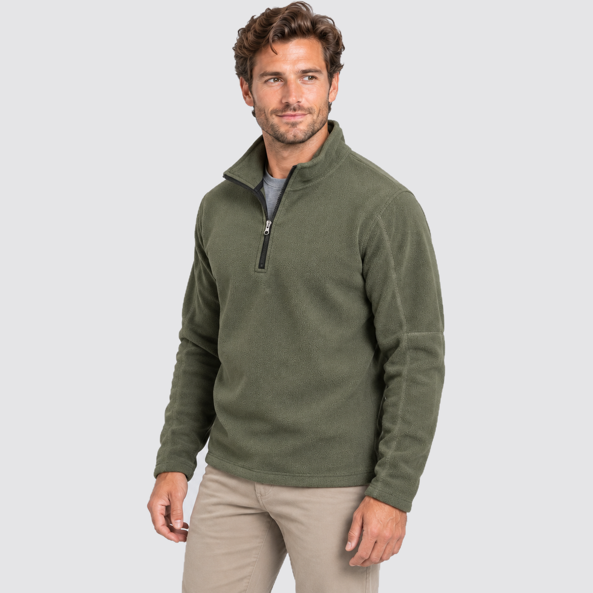 Montarello Men’s Fleece Half Zip Sweatshirt Stand Collar