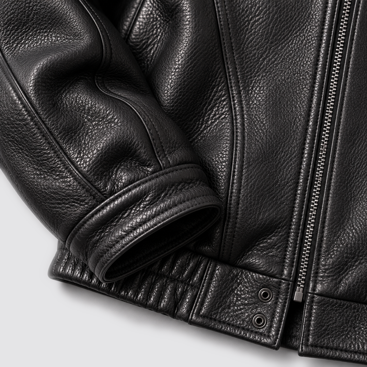 Montarello Men’s Jacket Leather-Look Bomber Collared