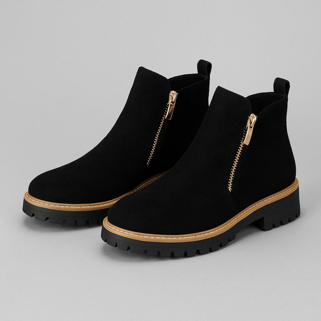 Women's Orthopedic Boots with Side Zip and Cushioned Insole