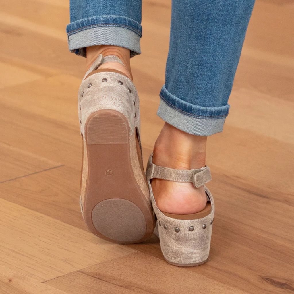 Women's Wedge Sandals with Suede Upper and Supportive Heel