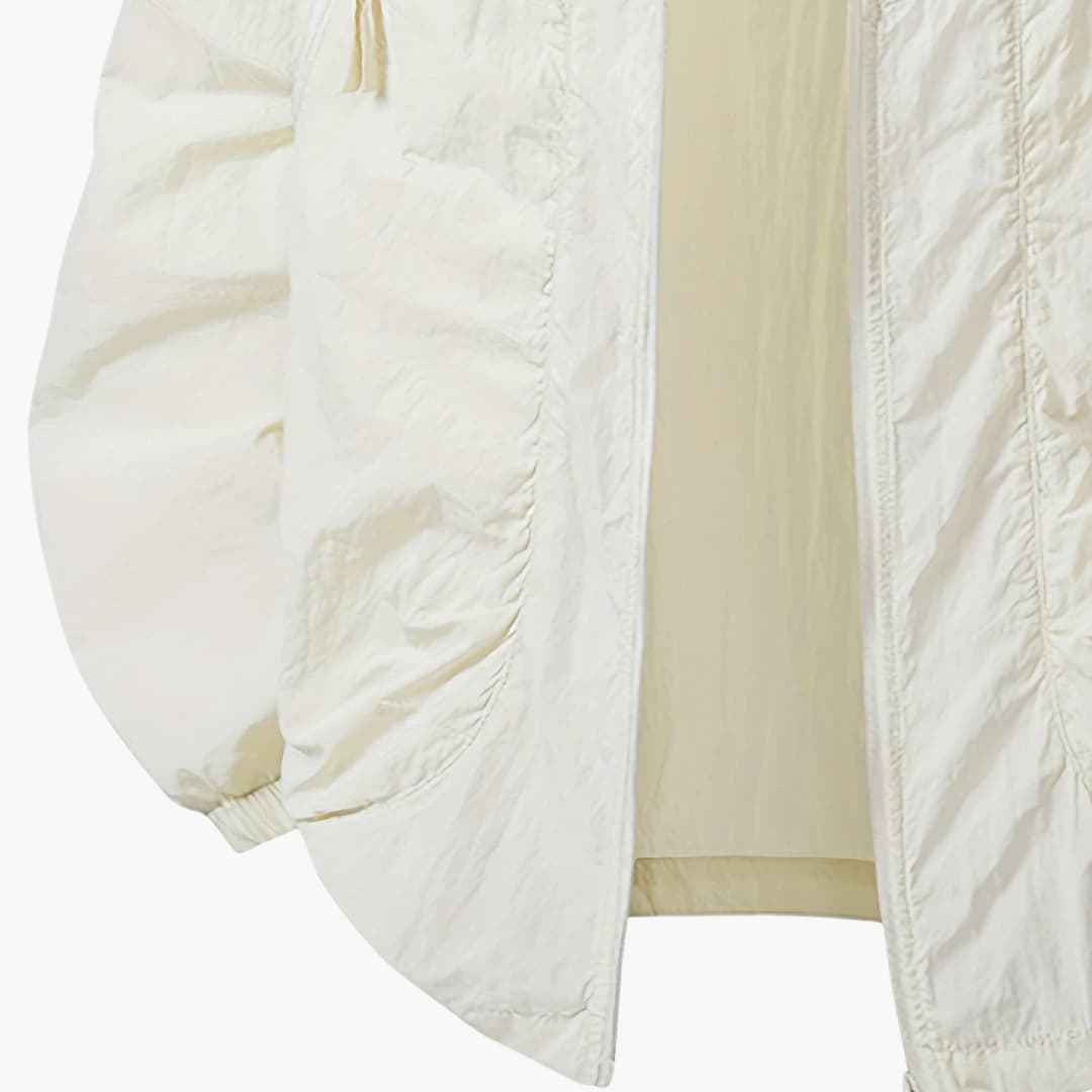 Women's Windbreaker Jacket with Hood and Zippered Pockets