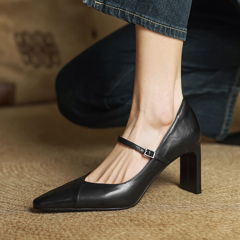 Emily Genuine Leather Heels