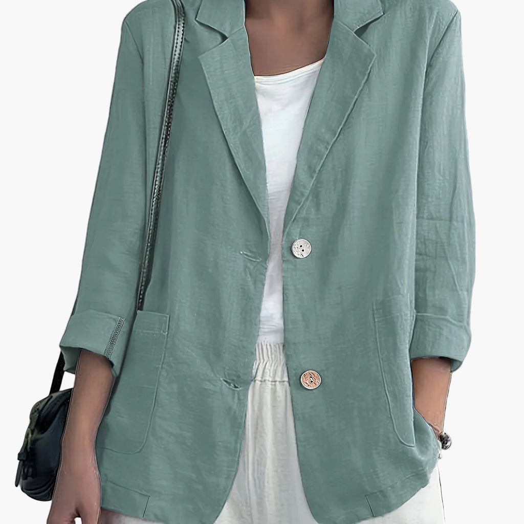 Women's Casual Blazer, Notched Lapels, Long Sleeves
