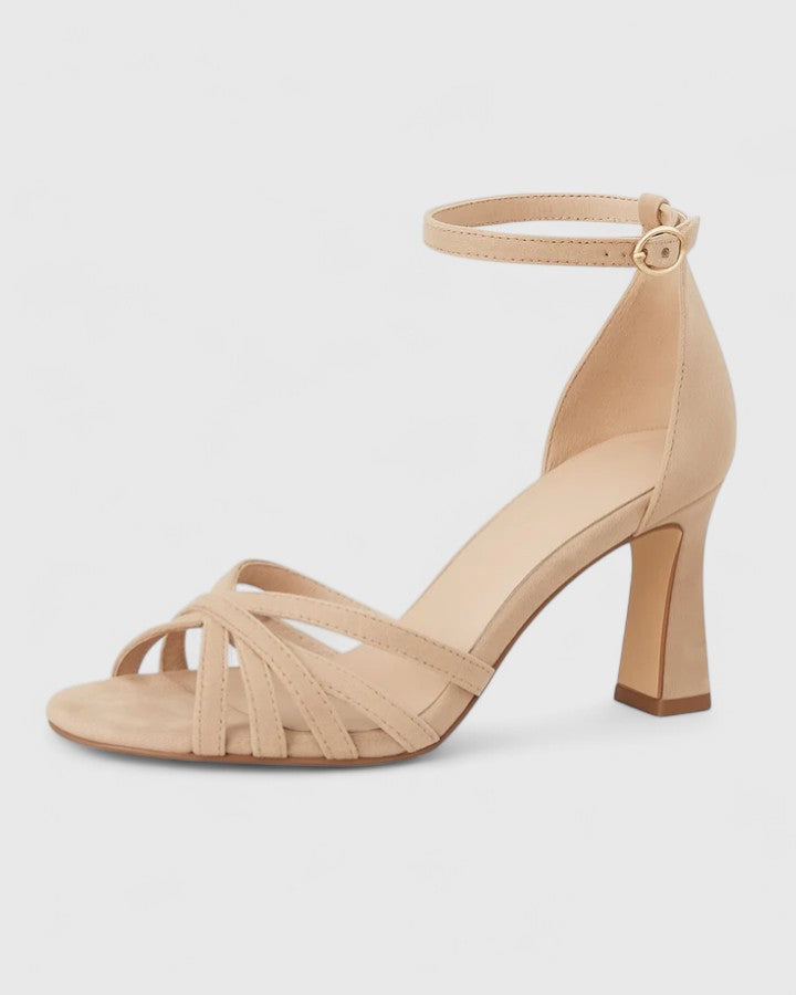 Women's Strappy Block Heel Sandals with Ankle Strap