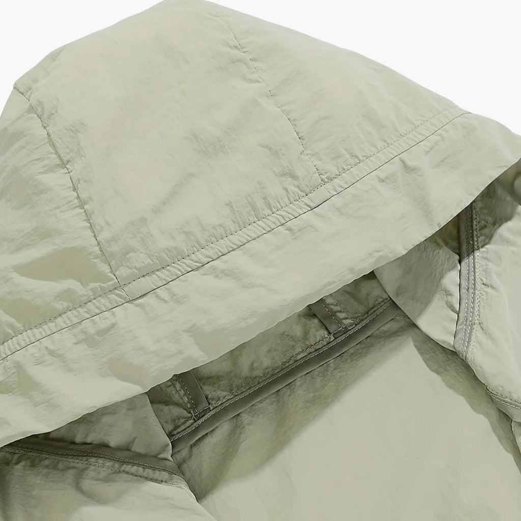 Women's Windbreaker Jacket with Hood and Zippered Pockets