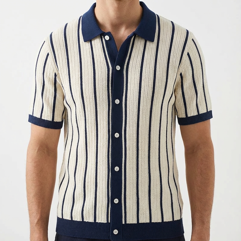 Portofino Striped Cotton Knit Polo