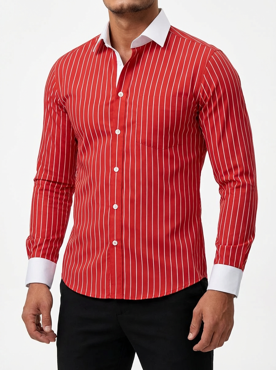 The Serafina Cotton Striped Knit Shirt
