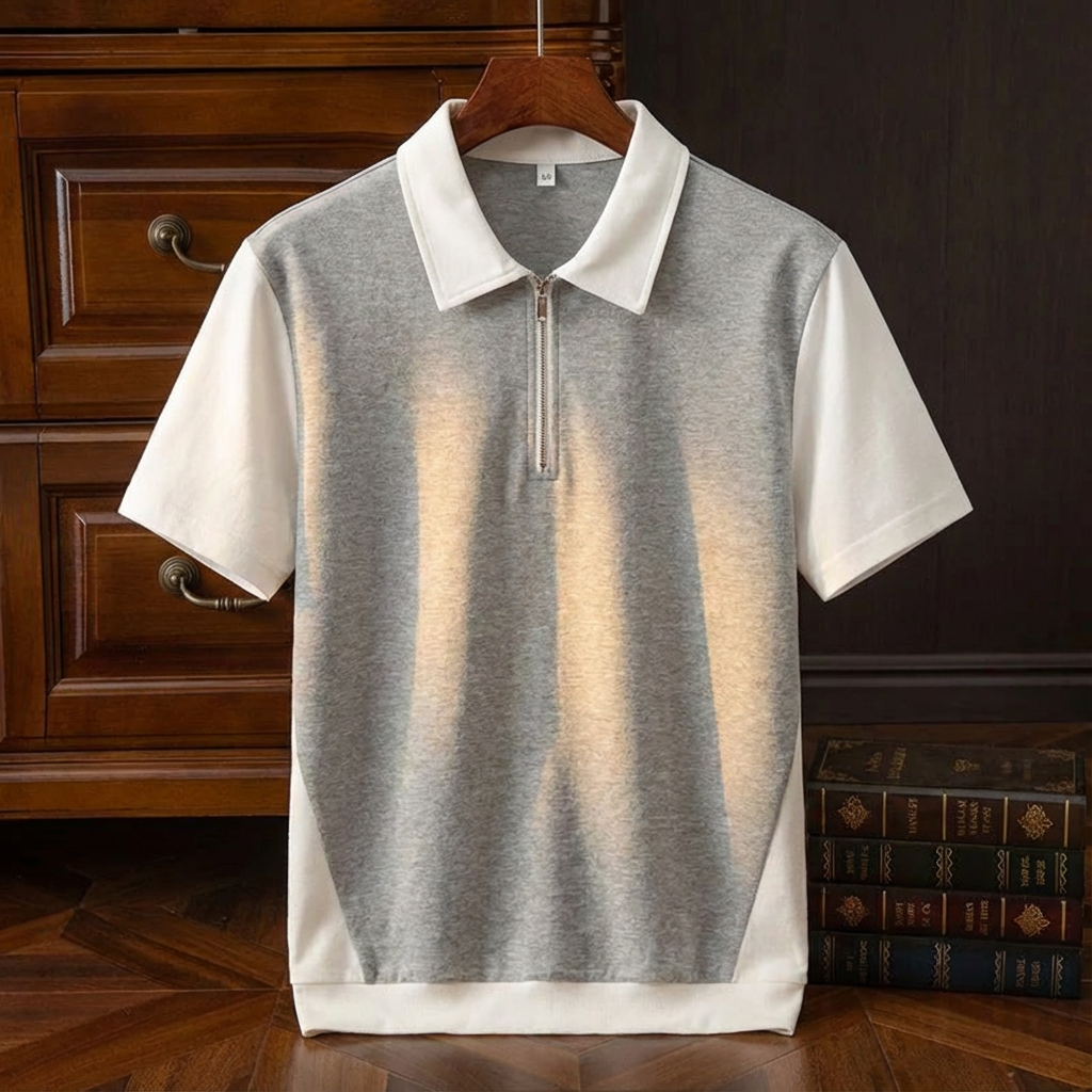 Serafino Cotton Quarter-Zip Polo