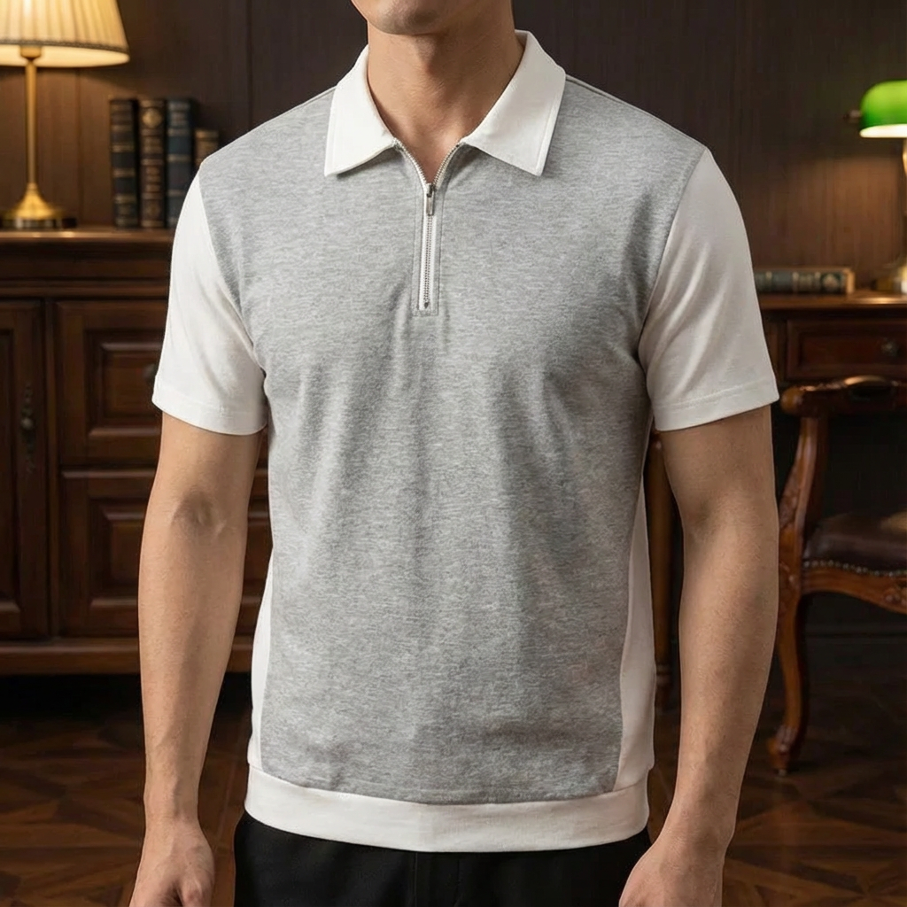 Oxford Quarter-Zip Polo