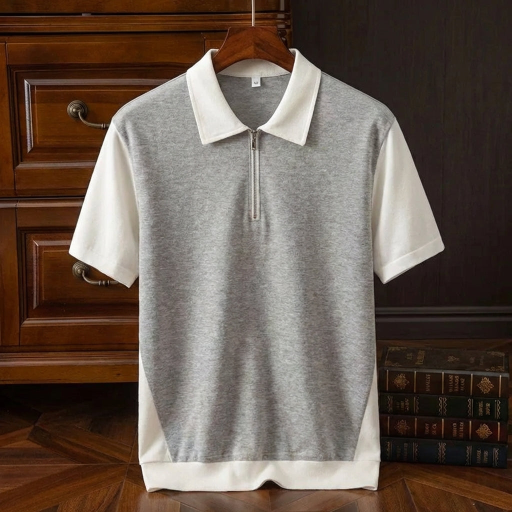 Serafino Cotton Quarter-Zip Polo
