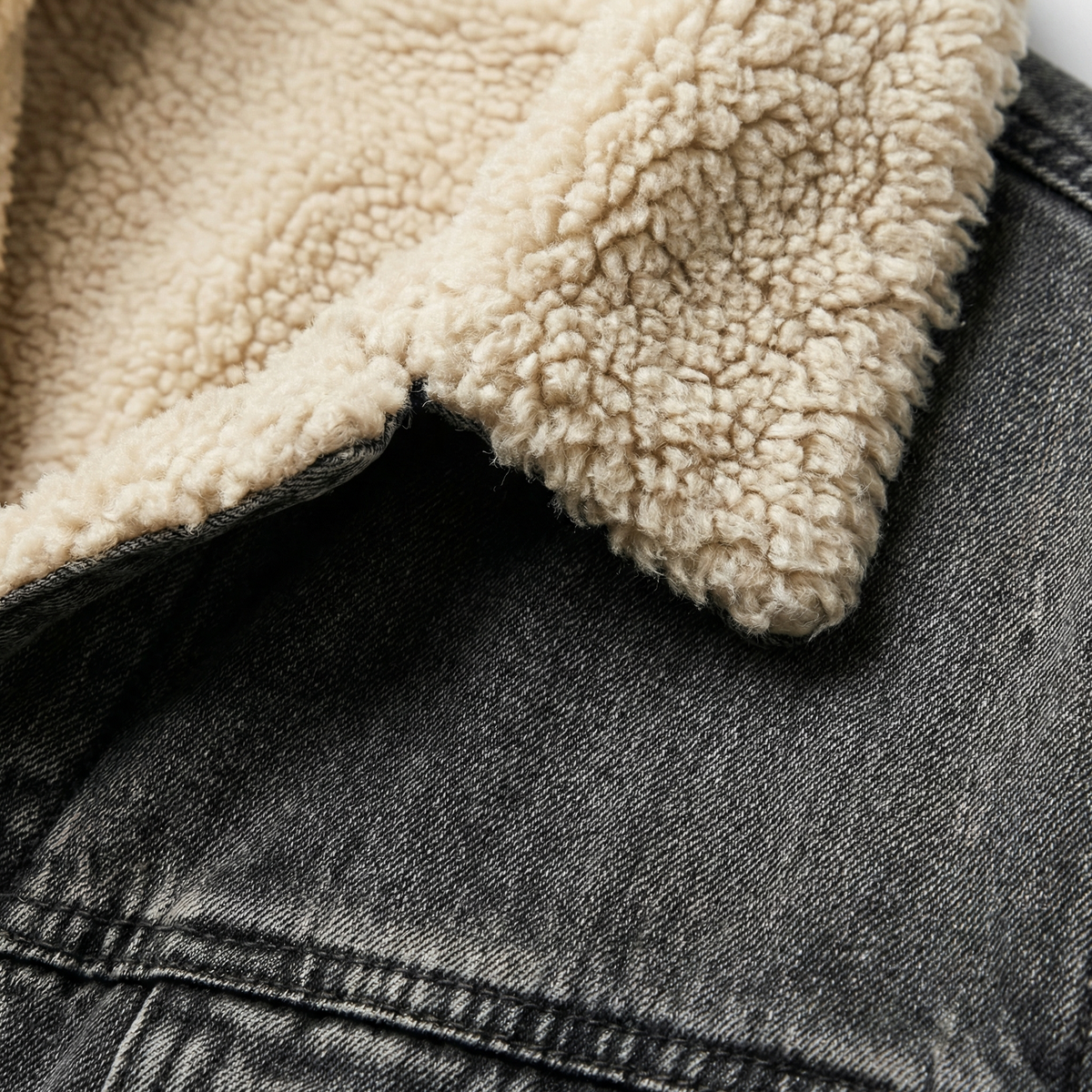 Elara Shearling Denim Coat