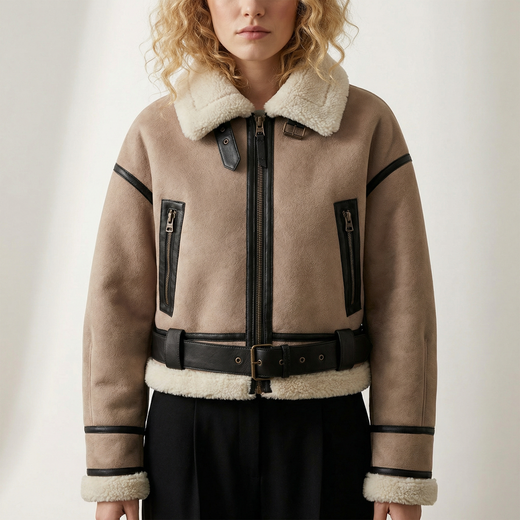Marina Faux Leather Fur Jacket