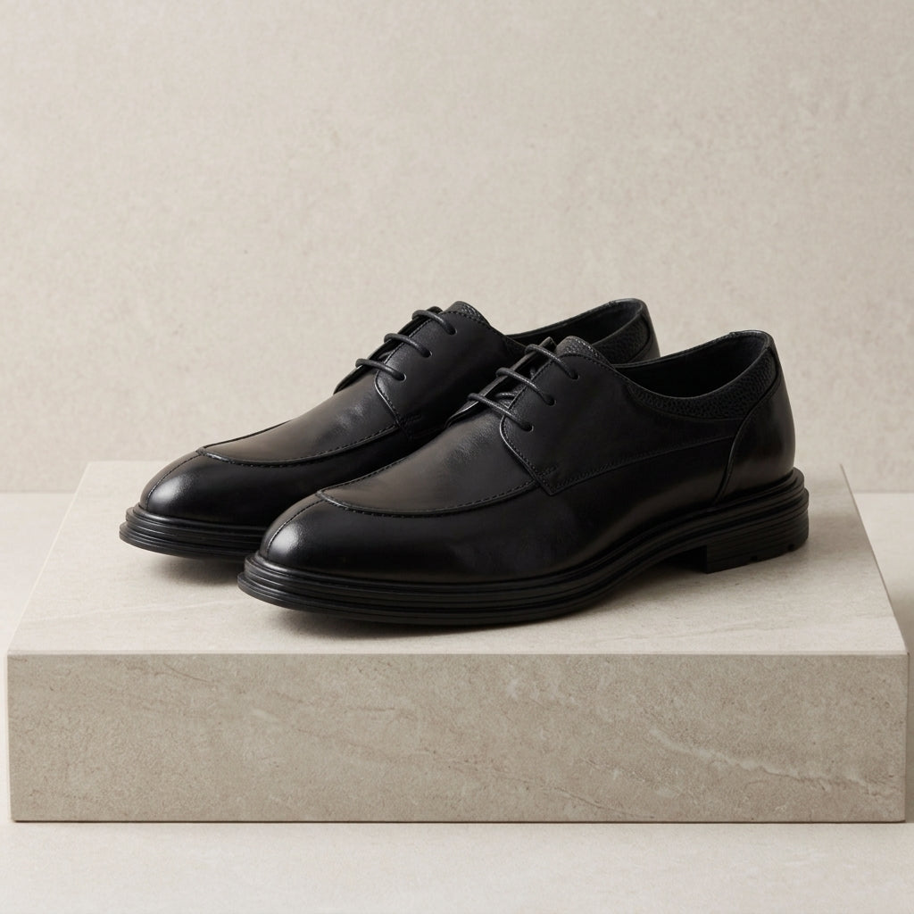 Ace Grey Leather Brogue Shoes