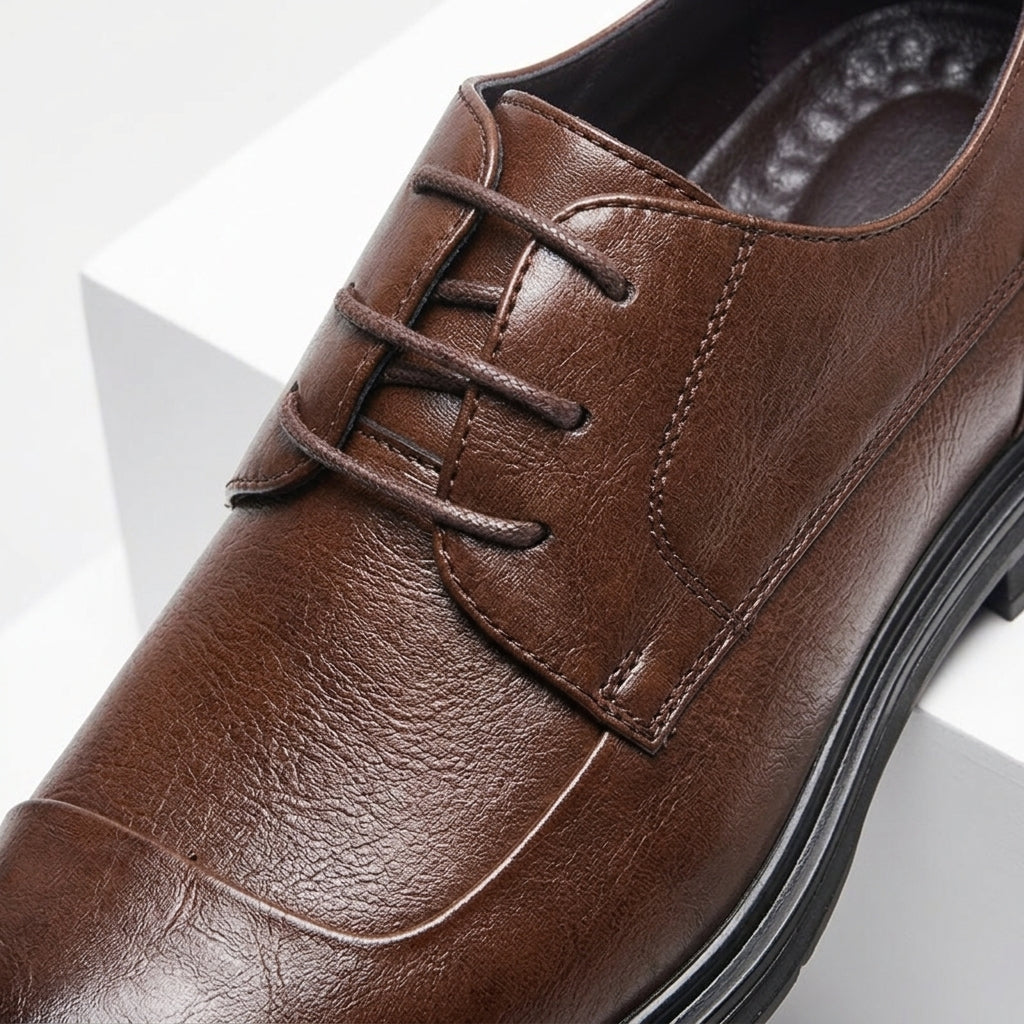 Ace Grey Leather Brogue Shoes