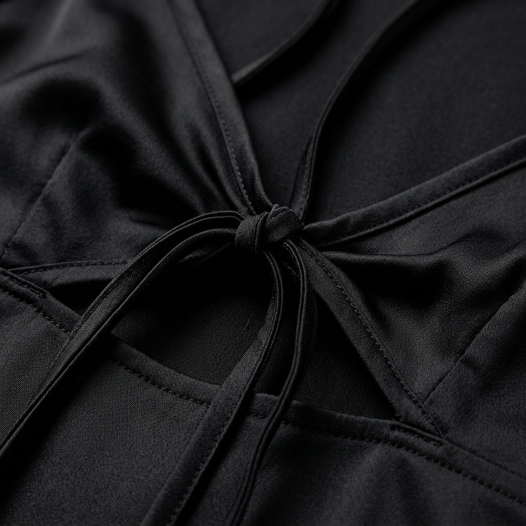 Penelope Lace-Up Spaghetti Strap Dress