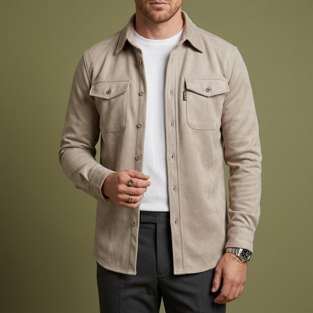 Naples Long-Sleeve Button-Up Overshirt