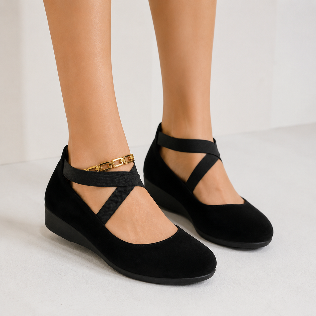 Lucca Cross-Strap Comfort Wedge Mary-Jane