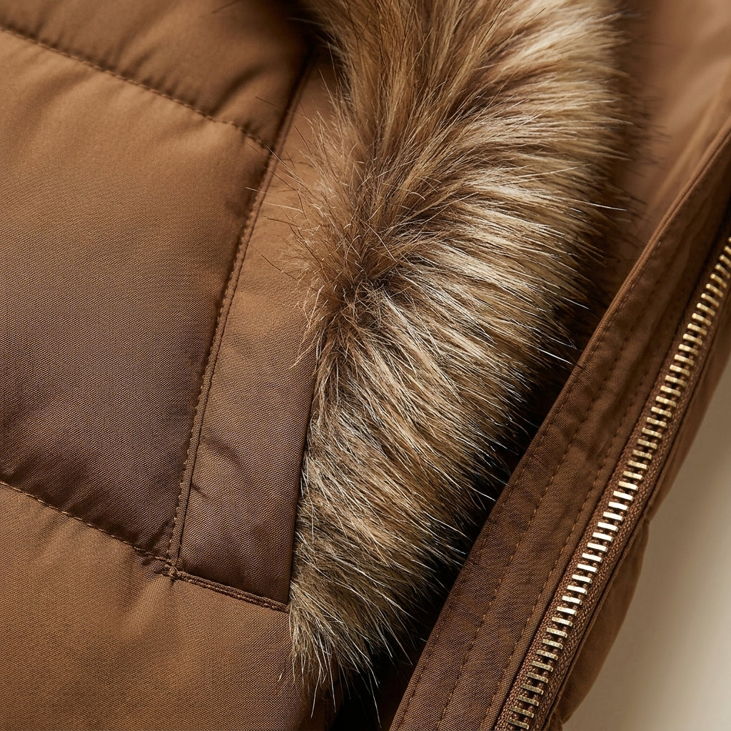 Aurevian Long Coat with Fur Collar