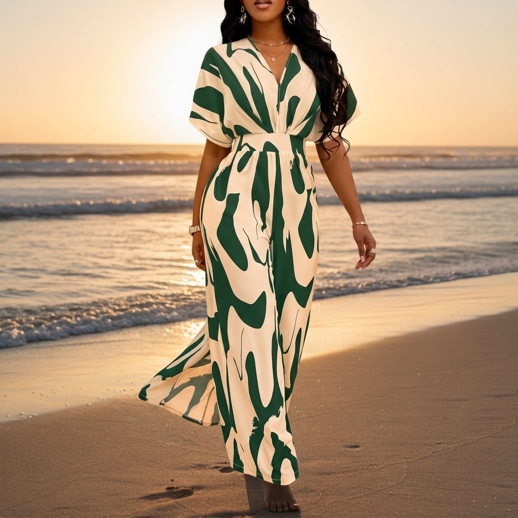 Dovielle Print Wrap Maxi Dress