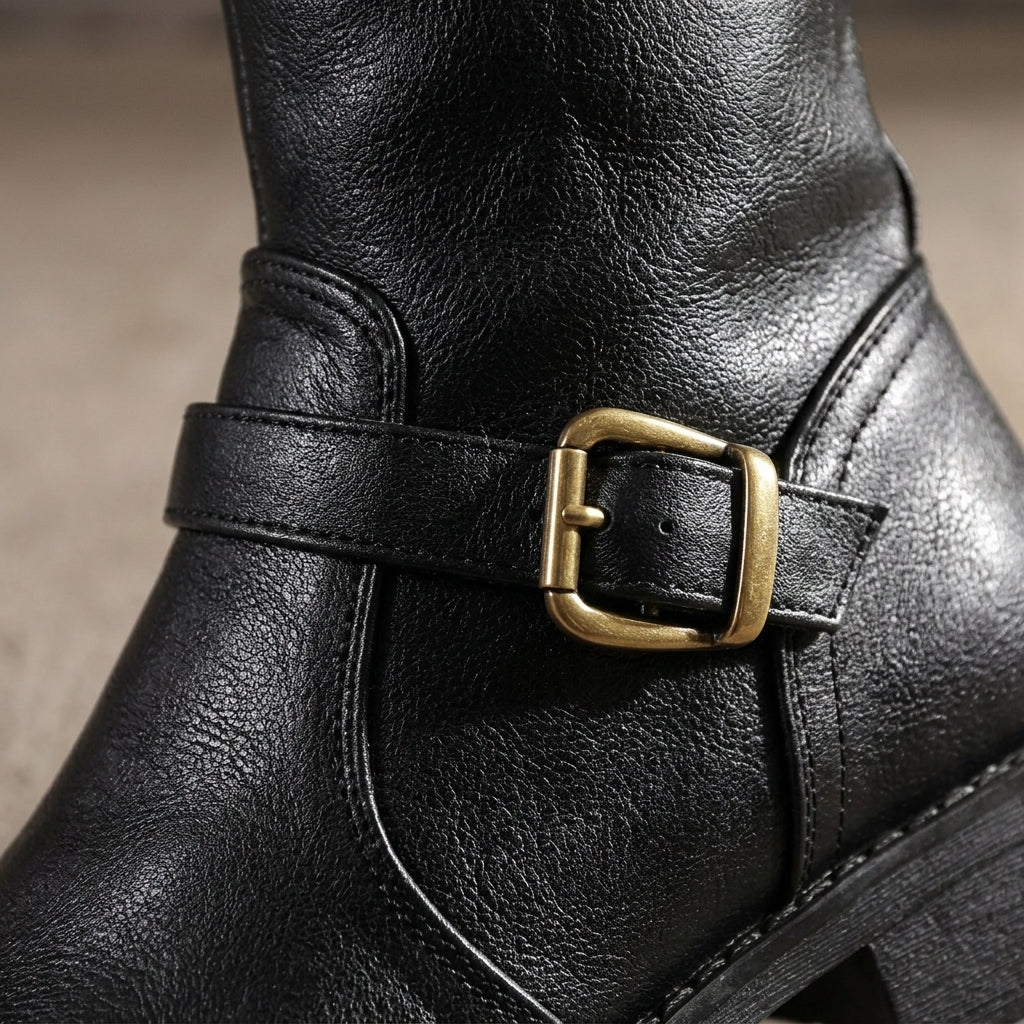 Begur Buckle Knee-High Boots