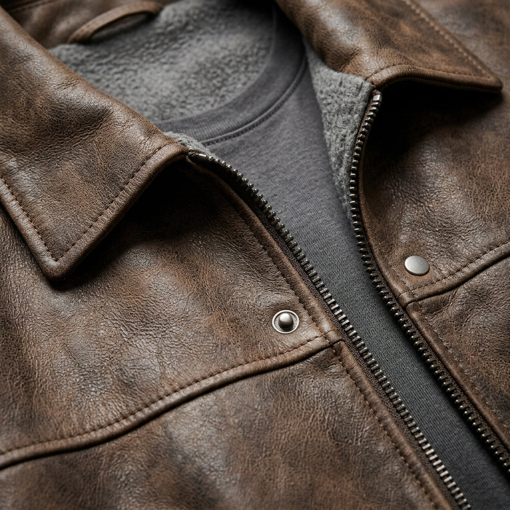 Sesimbra Leather Bomber Jacket