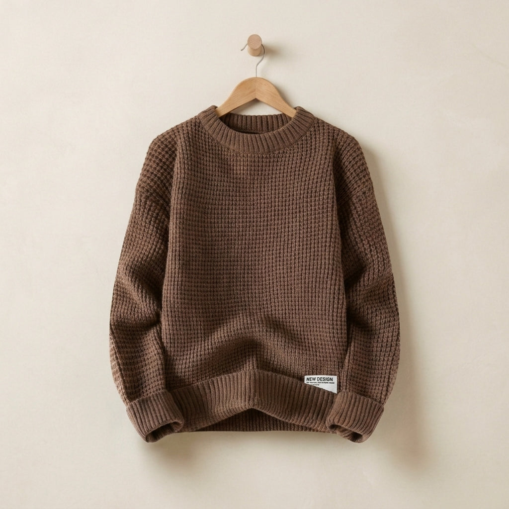 Cassis Ribbed Knit Crew Sweater