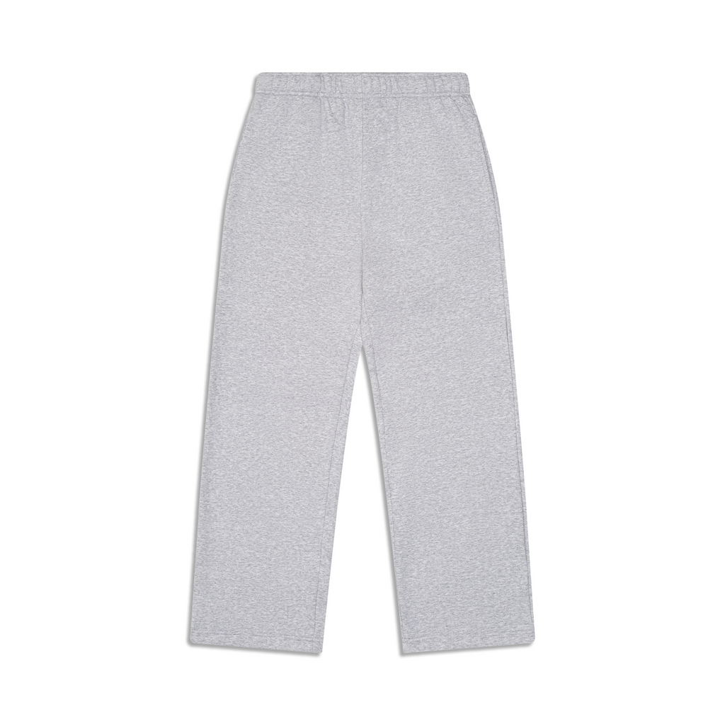 Men's Grey Fleece Sweatpants, Wide Leg, Full Length